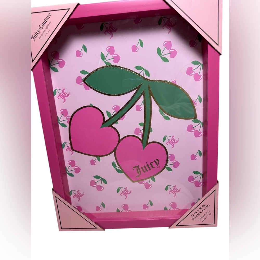 Juicy Couture Pink and Green Cherry Art